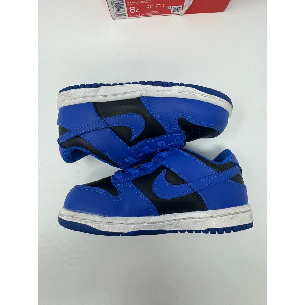 Nike Dunk Low TDE Hyper Cobalt Black Blue Toddler Sneakers CW1589-001 Size 8C